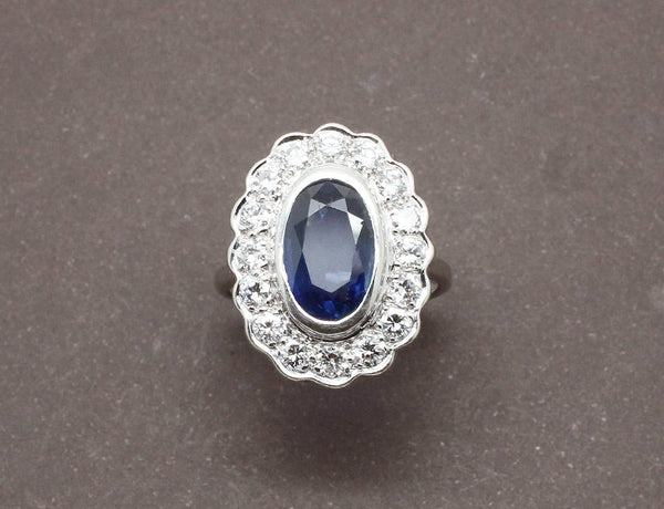Bague Pompadour Saphir Diamants