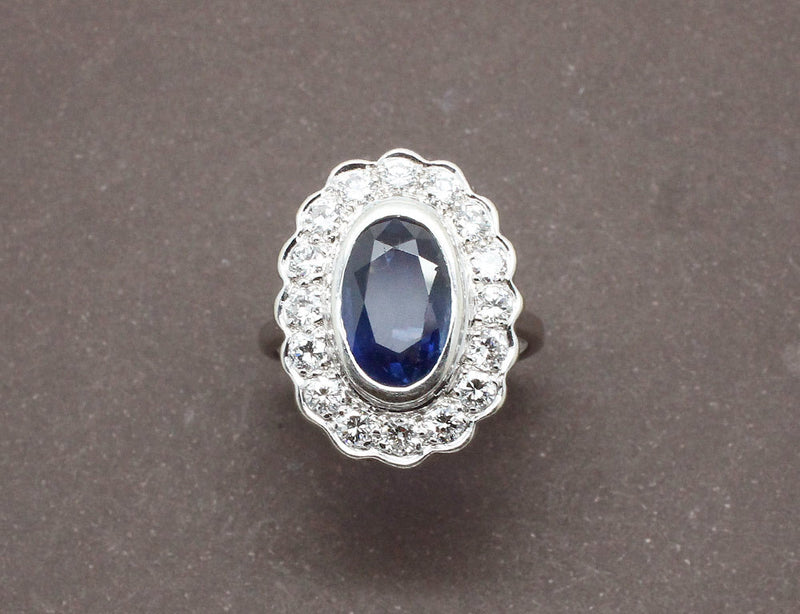 Bague Pompadour Saphir Diamants