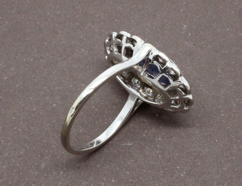 Bague Pompadour Saphir Diamants