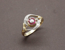 Bague Style Tourbillon Diamants Or Jaune