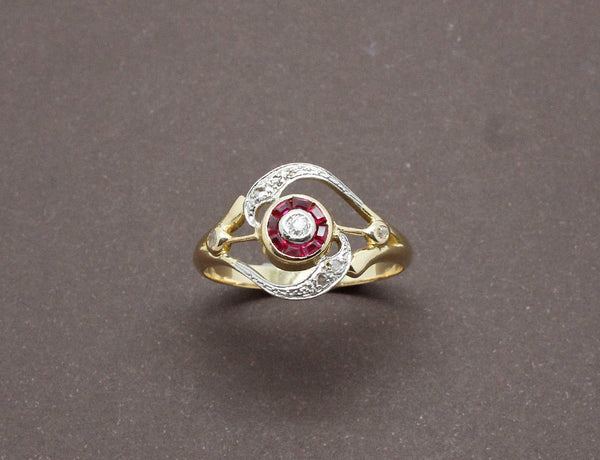 Bague Style Tourbillon Diamants Or Jaune