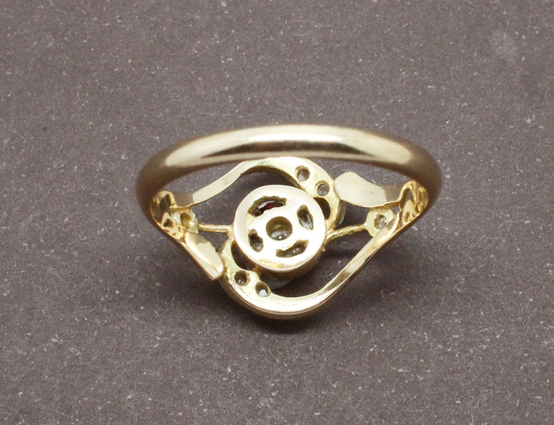 Bague Style Tourbillon Diamants Or Jaune