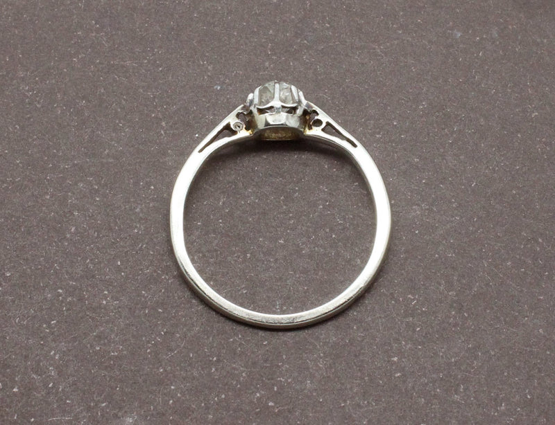 Solitaire Ancien Platine et Or Blanc