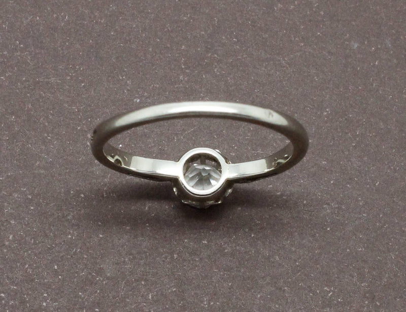 Solitaire Ancien Platine et Or Blanc