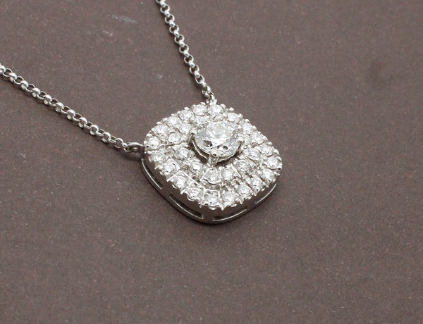 Pendentif Or Blanc et Diamants