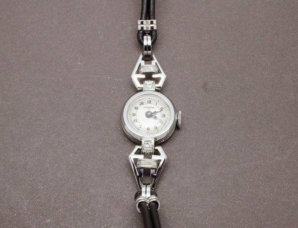 Montre Art Déco Or Blanc et Diamants