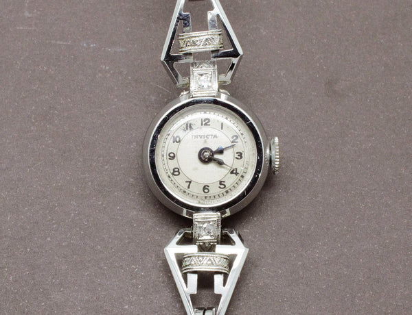Montre Art Déco Or Blanc et Diamants