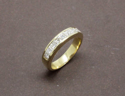 Alliance Demi Empierrée Diamants Or Jaune