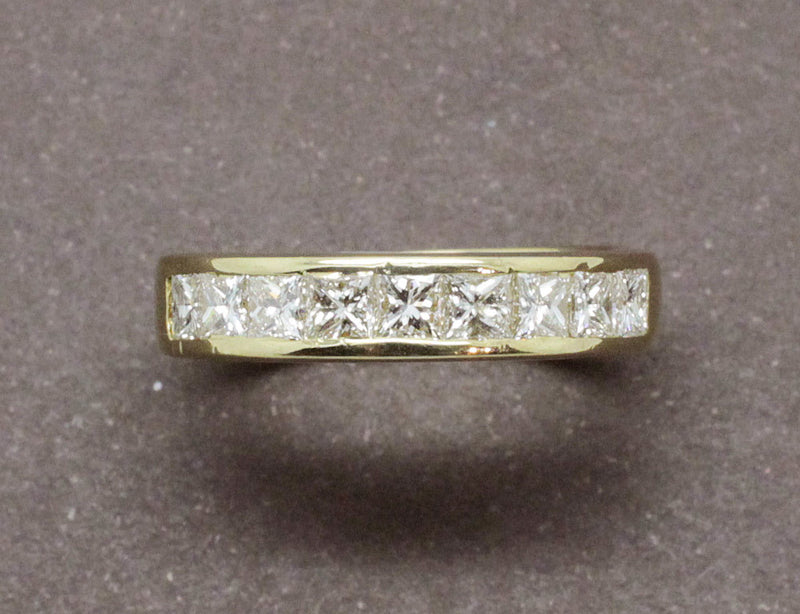 Alliance Demi Empierrée Diamants Or Jaune