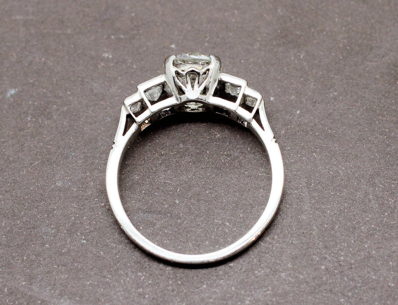 Bague Art Déco Platine Diamant 1,62 ct