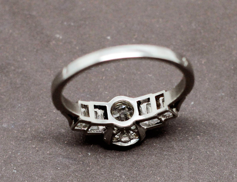 Bague Art Déco Platine Diamant 1,62 ct