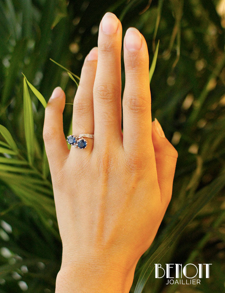 Bague Toi et Moi Saphirs