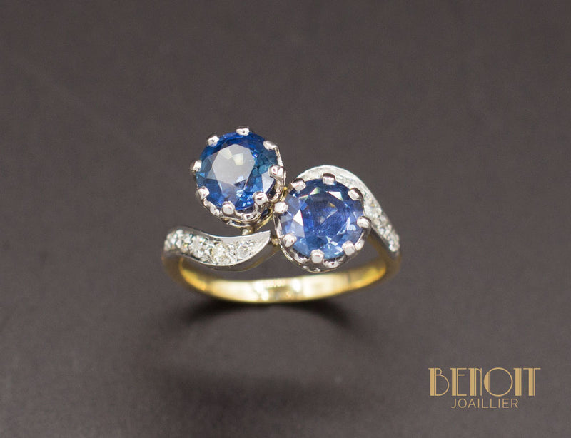 Bague Toi et Moi Saphirs