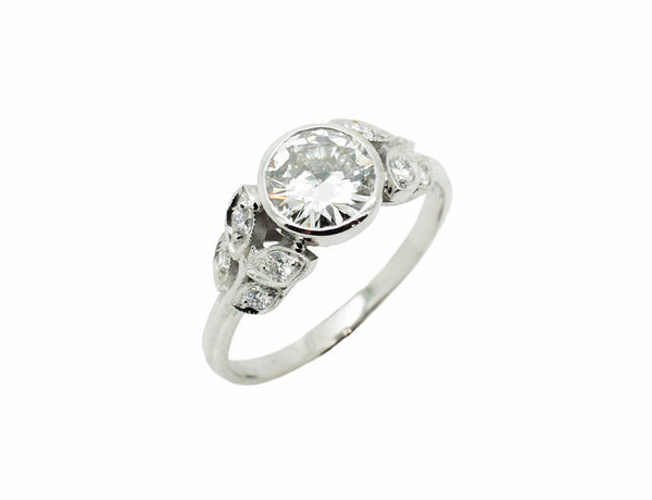 Solitaire Création Benoit Joaillier "Laurier" Diamant H-VS2 1,11ct