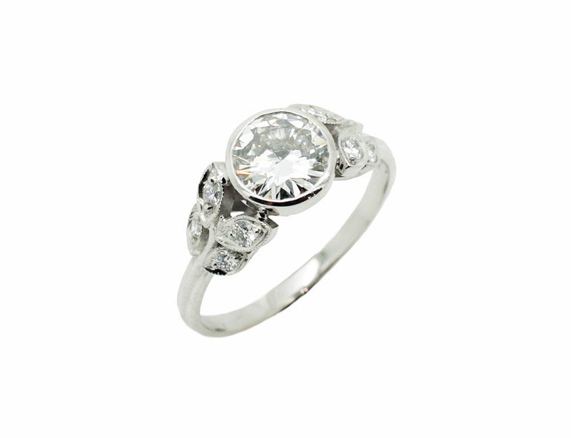 Solitaire Création Benoit Joaillier "Laurier" Diamant H-VS2 1,11ct