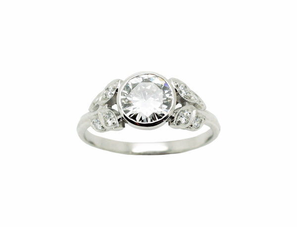 Solitaire Création Benoit Joaillier "Laurier" Diamant H-VS2 1,11ct