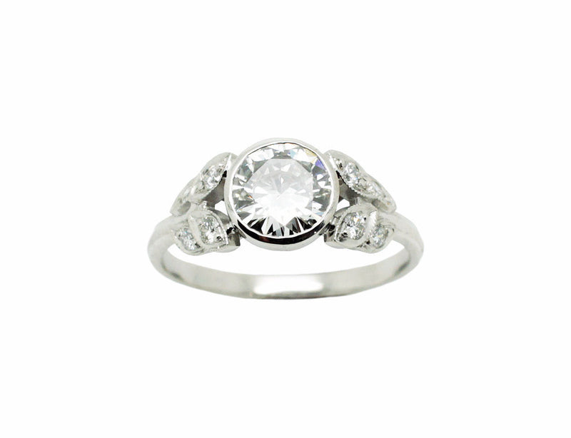 Solitaire Création Benoit Joaillier "Laurier" Diamant H-VS2 1,11ct