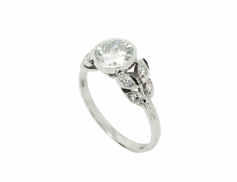 Solitaire Création Benoit Joaillier "Laurier" Diamant H-VS2 1,11ct
