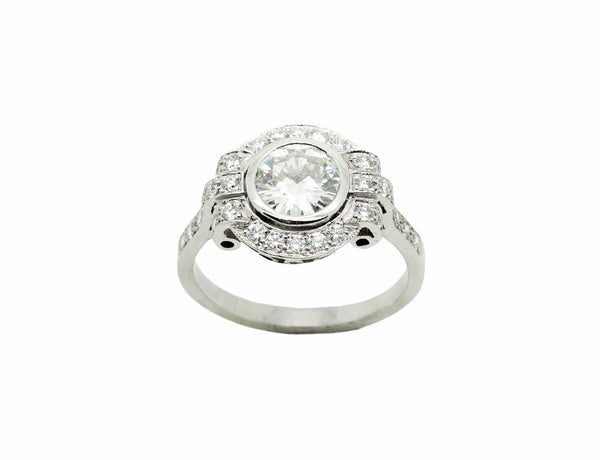 Bague Création Benoit Joaillier "Ronde Art Déco" Diamant H-VS1 1,04ct