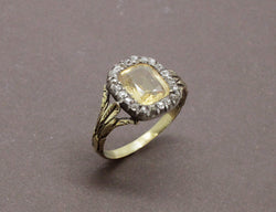 Bague Ancienne Citrine et Diamants