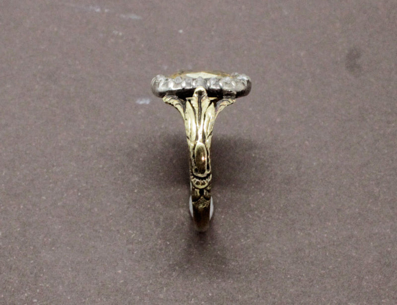 Bague Ancienne Citrine et Diamants