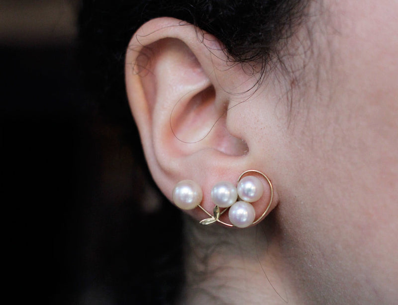 Boucles d'Oreilles Or et Perles