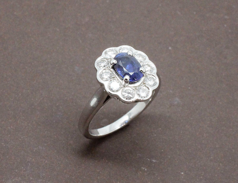 Bague Pompadour Saphir Diamants