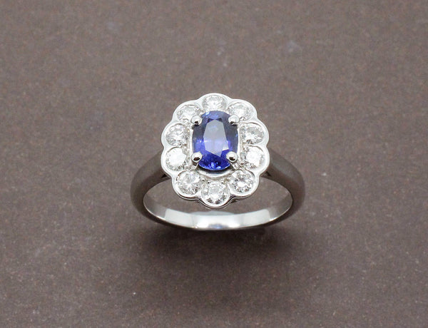 Bague Pompadour Saphir Diamants