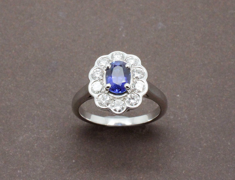 Bague Pompadour Saphir Diamants