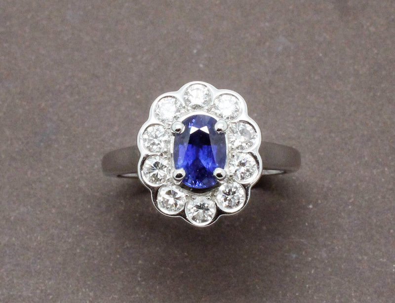Bague Pompadour Saphir Diamants