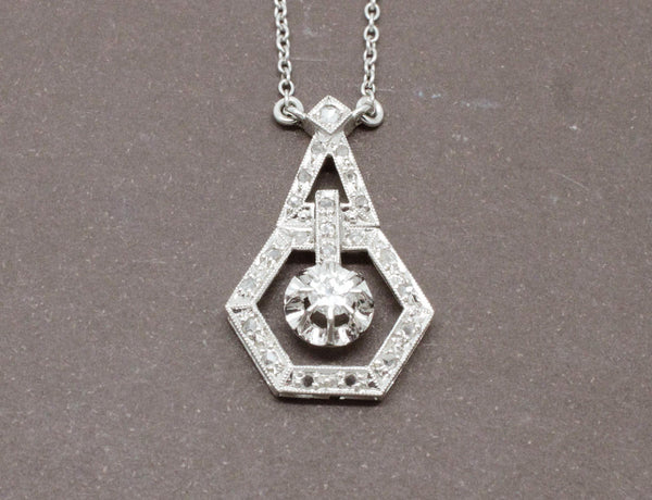 Pendentif Art Déco Platine Diamants