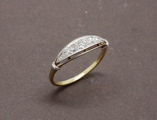 Bague Ancienne Or Platine Diamants