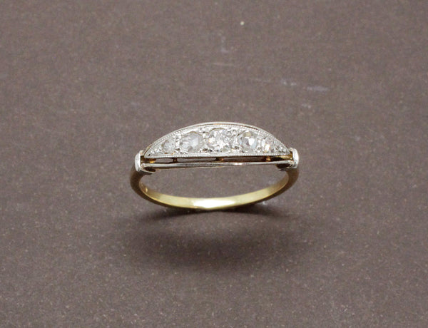 Bague Ancienne Or Platine Diamants