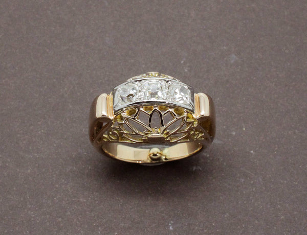 Bague Or Jaune Diamants 1950