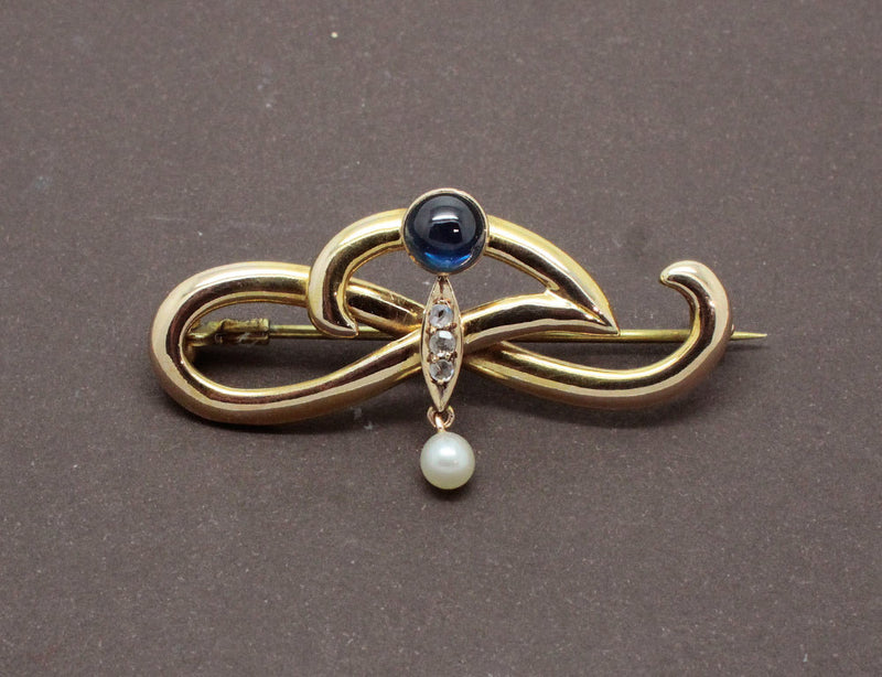 Ancienne Broche En Acier Art Nouveau art deco art nouveau soleil pierre bleu Ancienne Broche En Acier Art Nouveau art deco art nouveau soleil pierre bleu