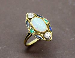 Bague Art Nouveau Opale Signée Dubret