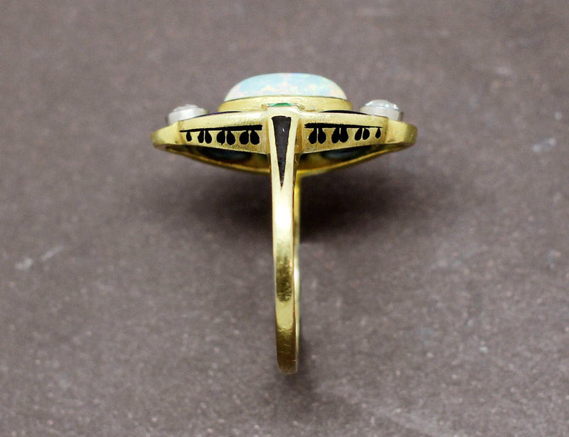Bague Art Nouveau Opale Signée Dubret