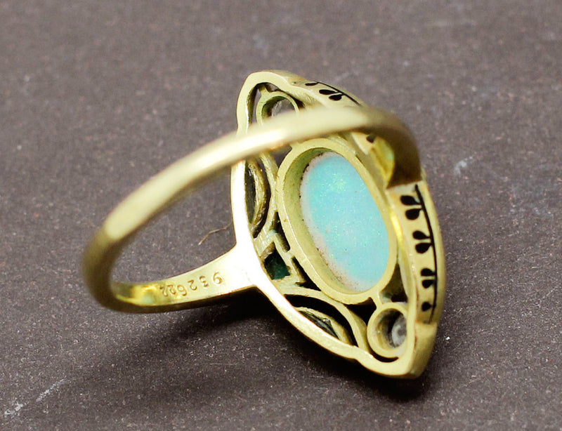 Bague Art Nouveau Opale Signée Dubret