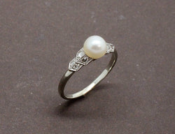 Bague Art Déco Perle et Diamants