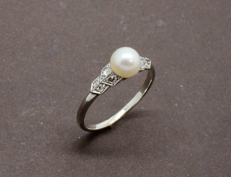 Bague Art Déco Perle et Diamants
