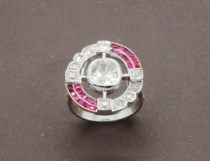 Bague Art Déco Diamants et Calibrés
