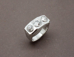 Bague Tank Platine et Diamants