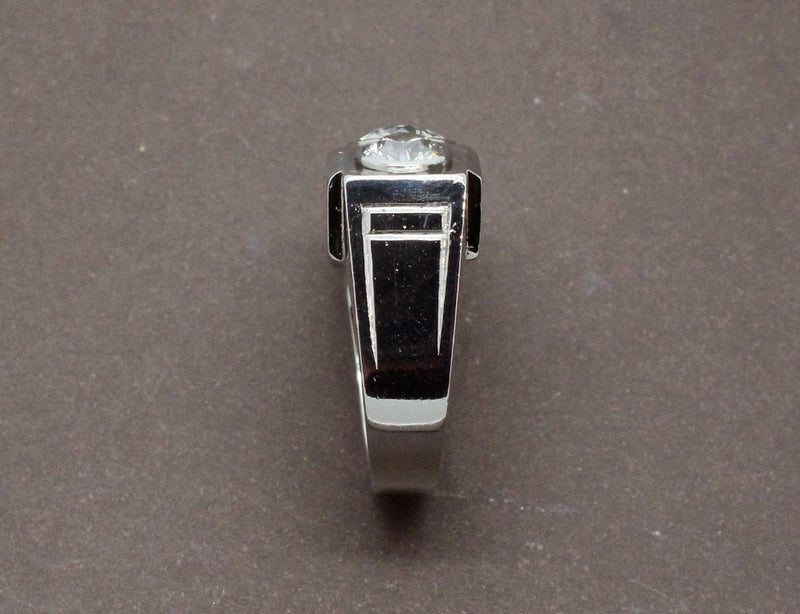 Bague Tank Platine et Diamants