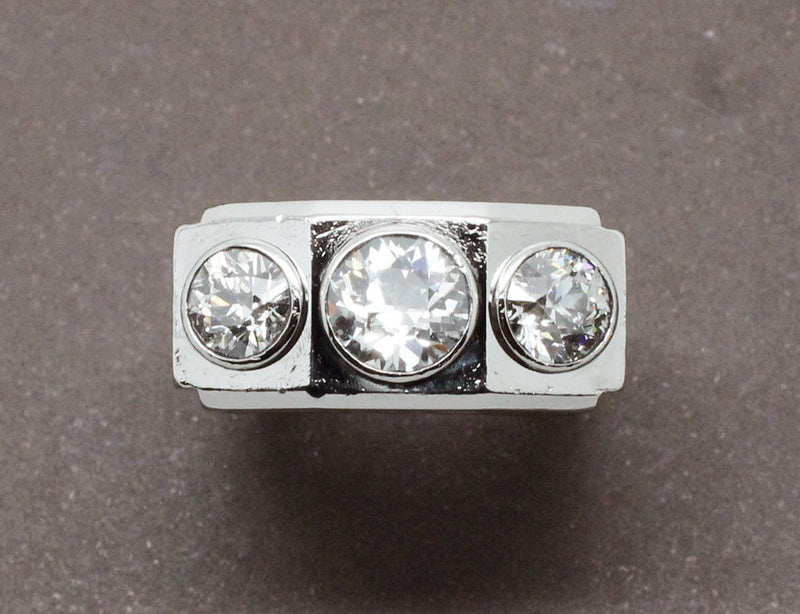 Bague Tank Platine et Diamants