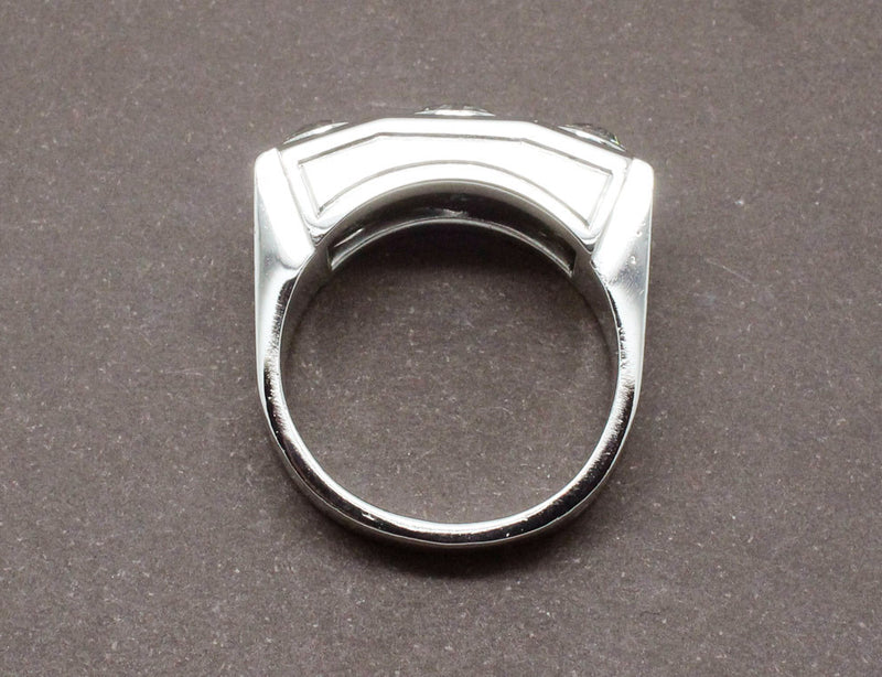Bague Tank Platine et Diamants
