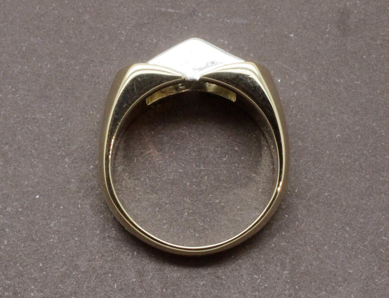 Bague Tank or Jaune et Diamants