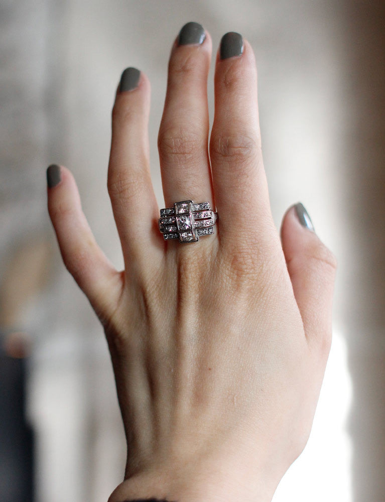 Bague Art Déco Platine et Diamants