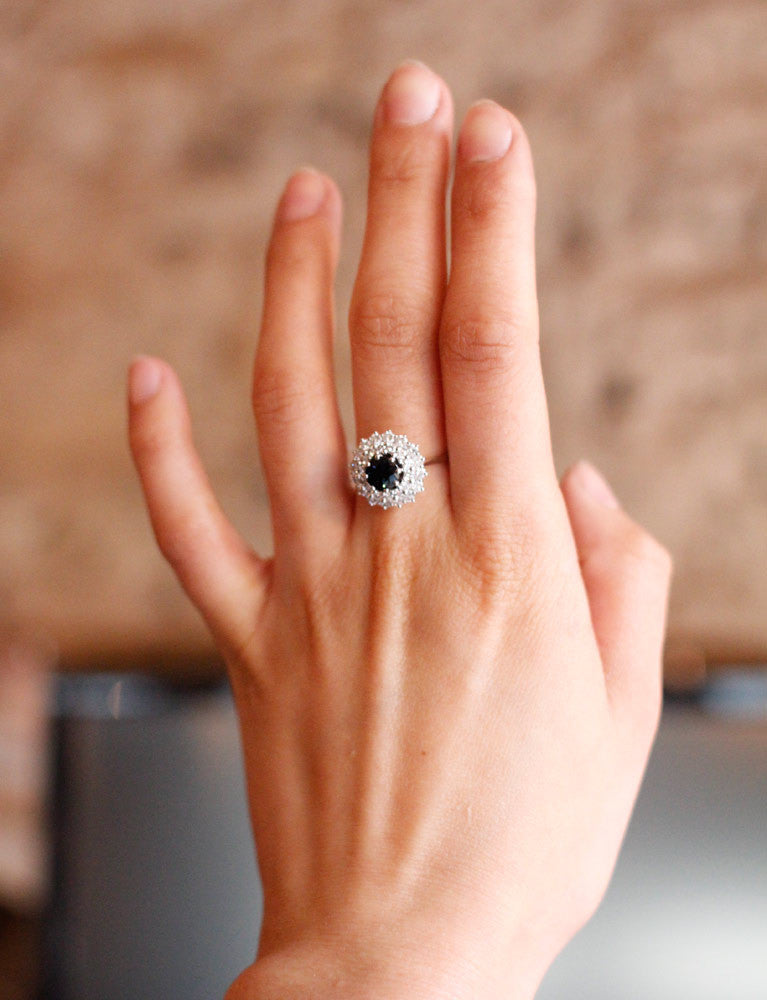 Bague Saphir Double Entourage