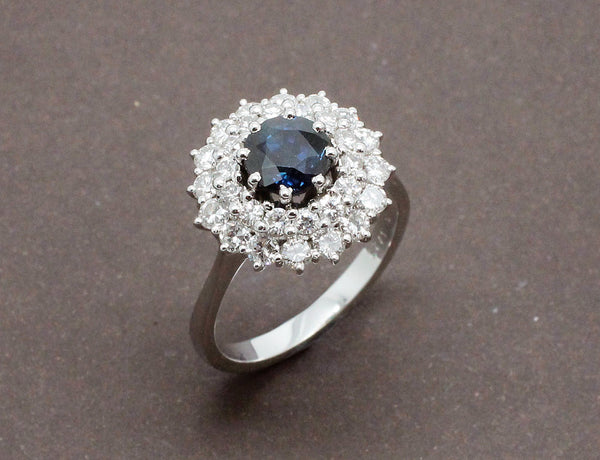 Bague Saphir Double Entourage