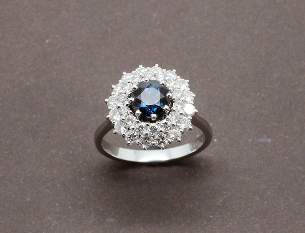 Bague Saphir Double Entourage
